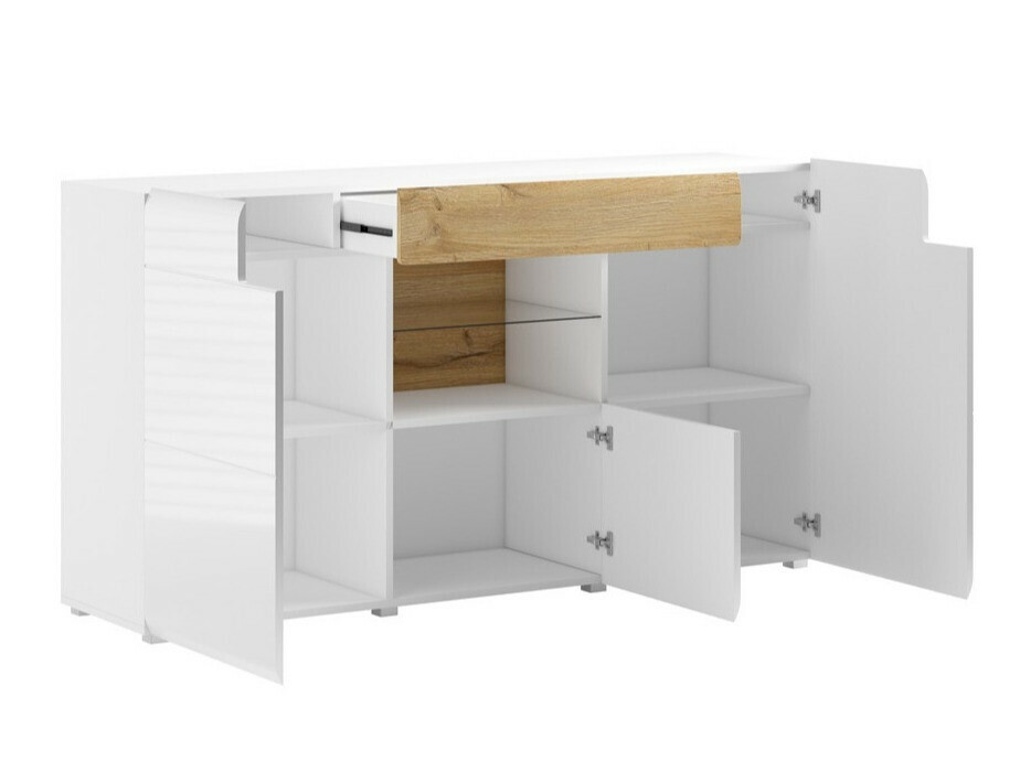 Kumode Torsone 108 (Balts + Glancēts balts + Sanremo ozols)