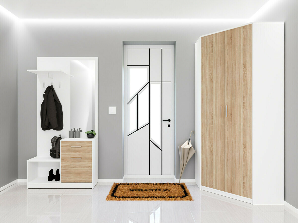 Прихожая Novsore 145 (Белый + Сонома Дуб)