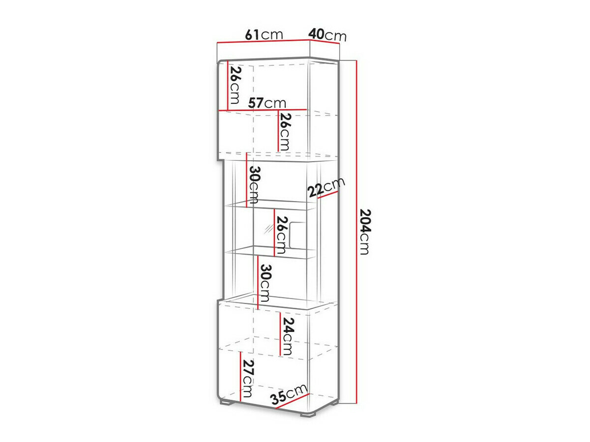 Стеллаж Torsone 103 (Белый + Глянцевый белый)