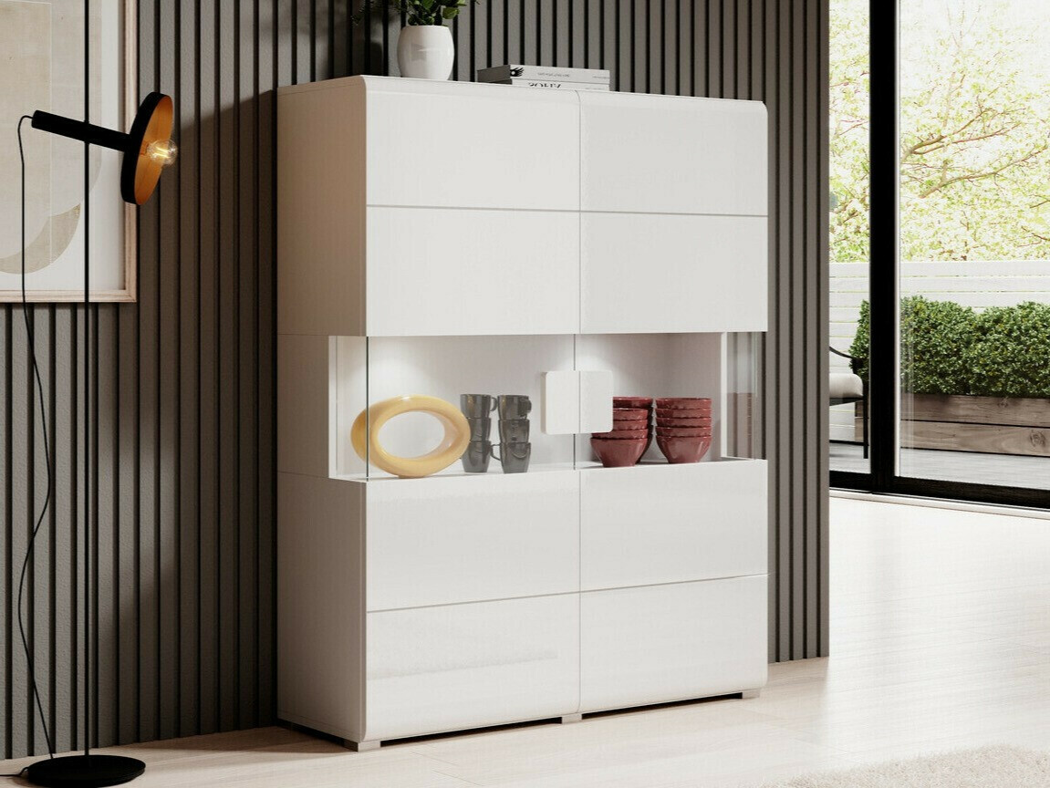 Стеллаж Torsone 107 (Белый + Глянцевый белый)