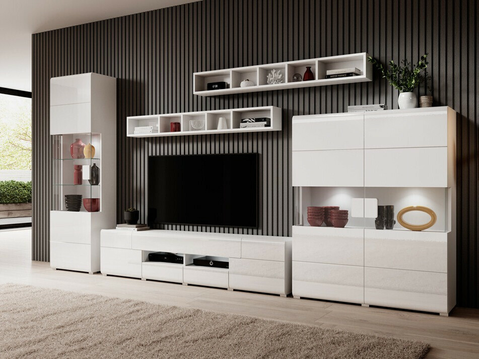 Стеллаж Torsone 107 (Белый + Глянцевый белый)