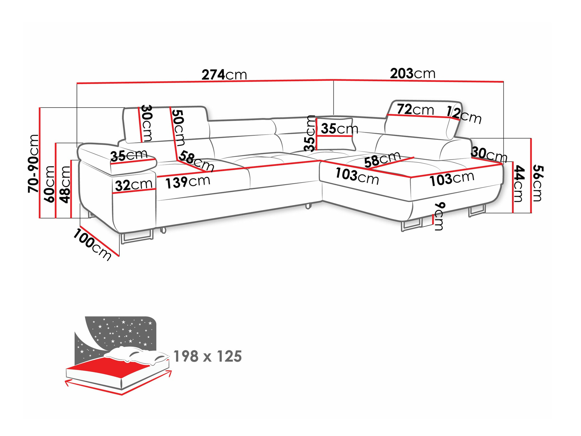 Stūra dīvāns Comfivo Eliferu 100 (Manila 02)