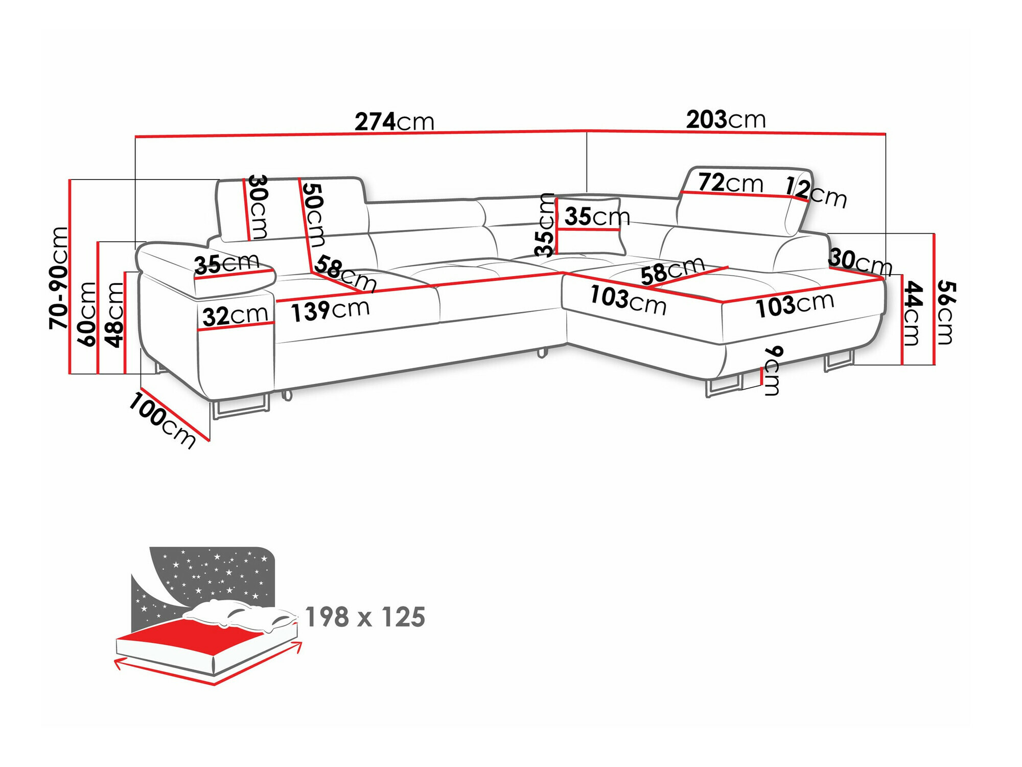 Stūra dīvāns Comfivo Eliferu 100 (Manila 02)