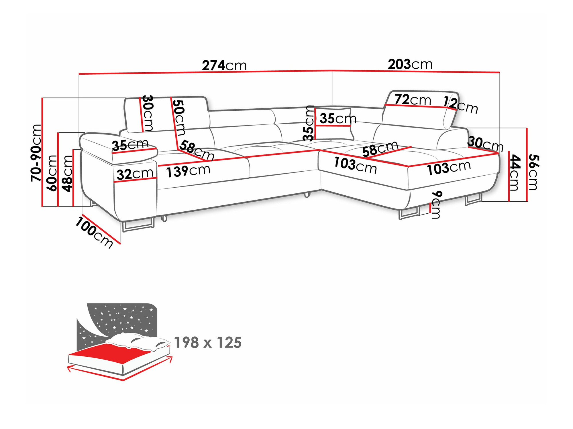 Stūra dīvāns Comfivo Eliferu 100 (Manila 16)