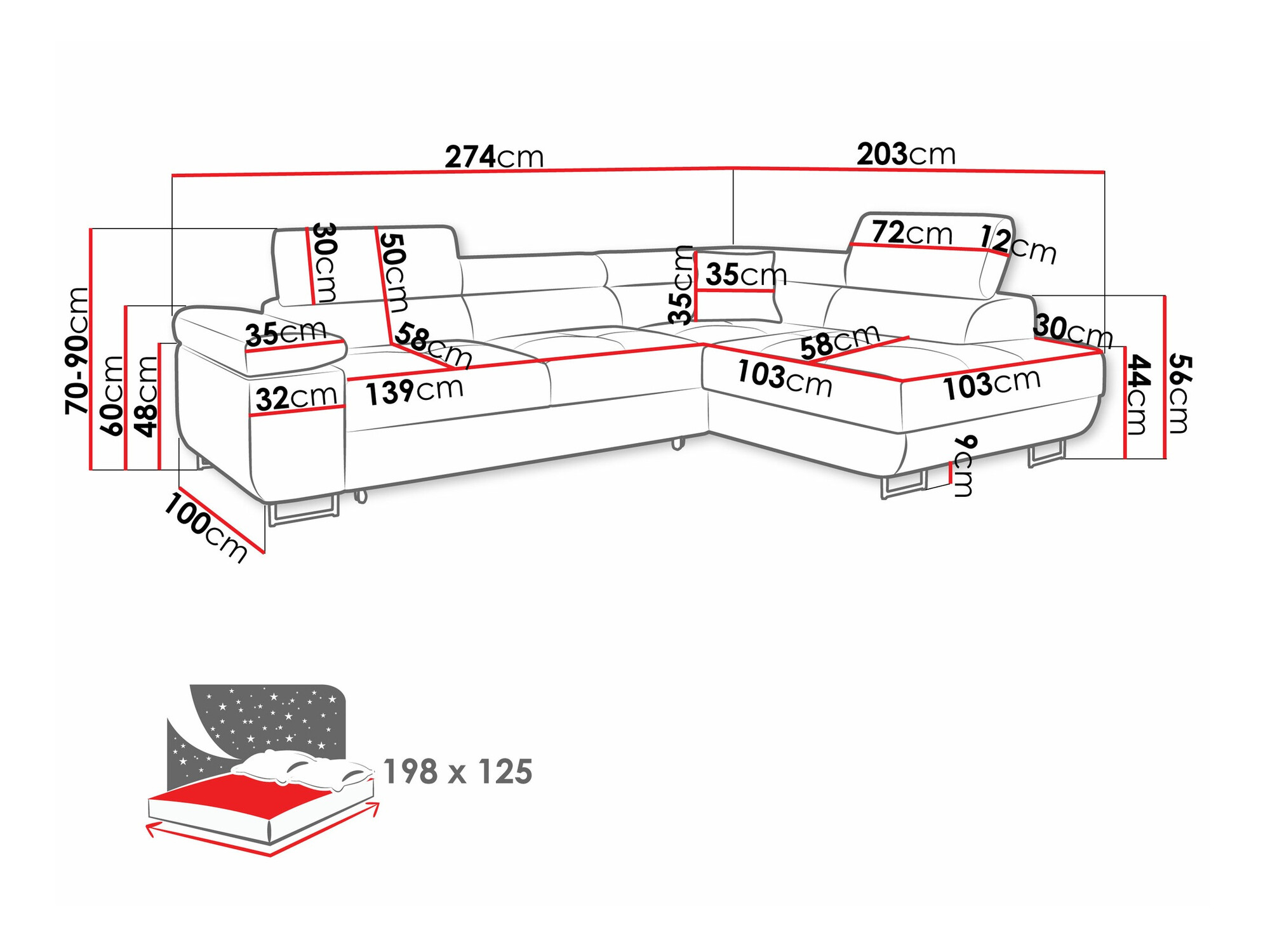 Stūra dīvāns Comfivo Eliferu 100 (Manila 35)