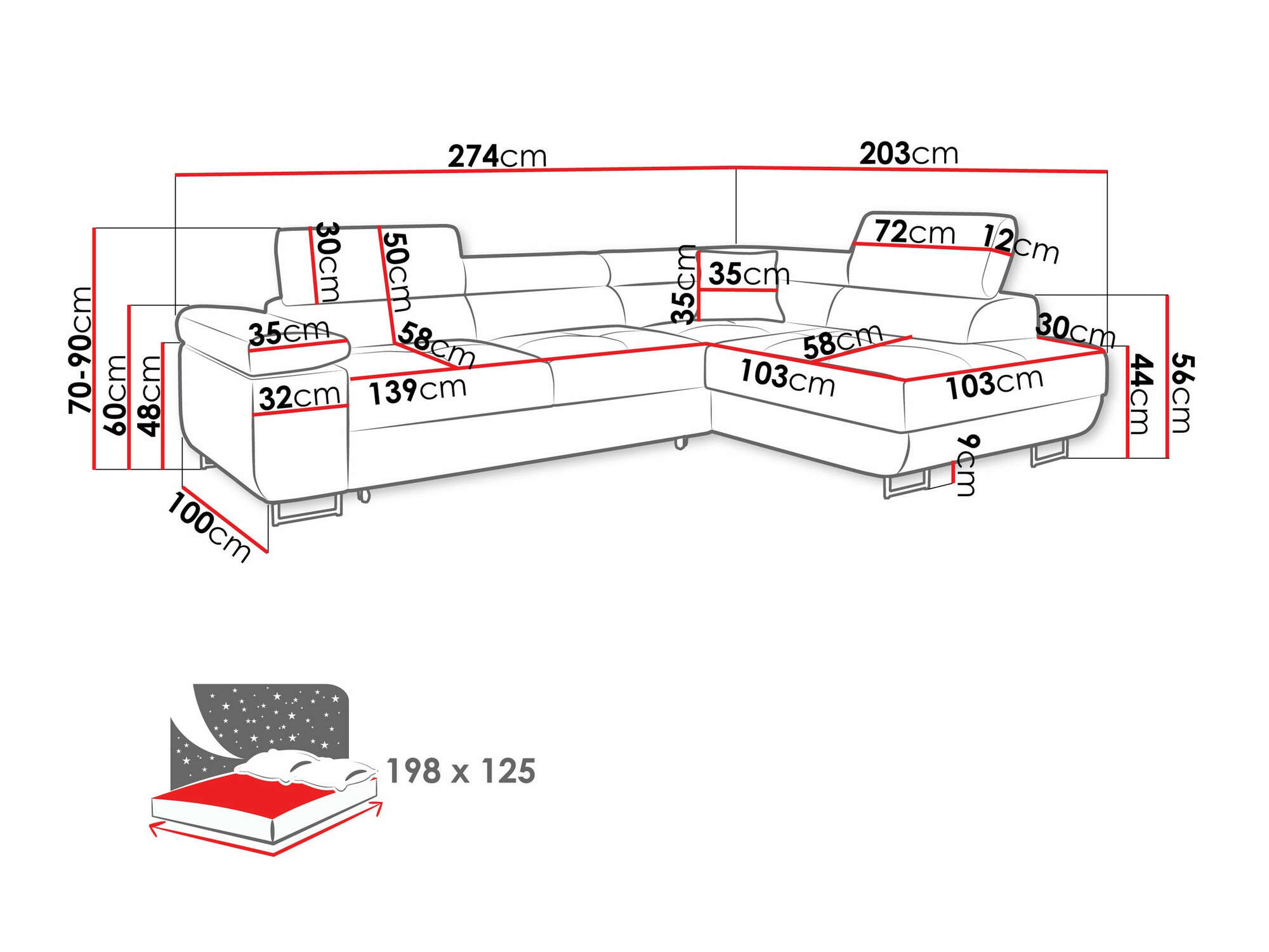 Stūra dīvāns Comfivo Eliferu 100 (Poso 110)