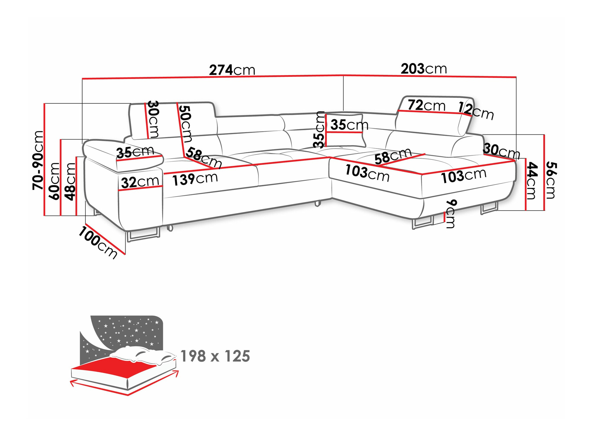 Stūra dīvāns Comfivo Eliferu 100 (Poso 14)