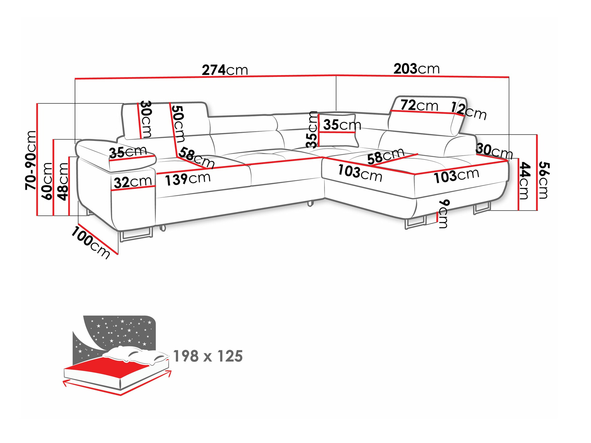 Угловой диван Comfivo Eliferu 100 (Lux 05)