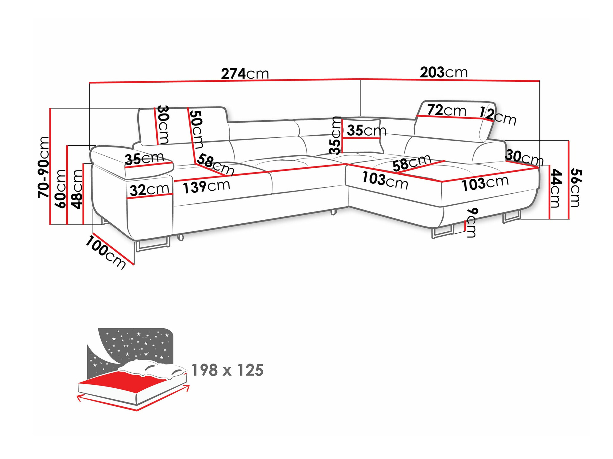Угловой диван Comfivo Eliferu 100 (Manila 16)