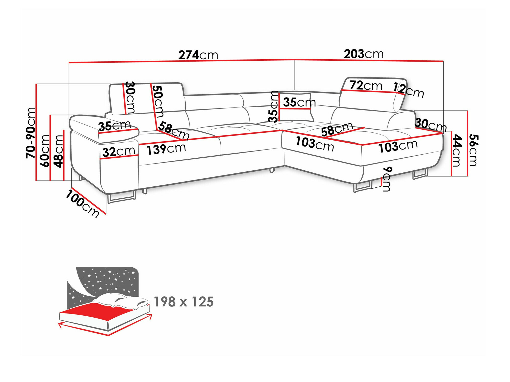 Угловой диван Comfivo Eliferu 100 (Poso 14)