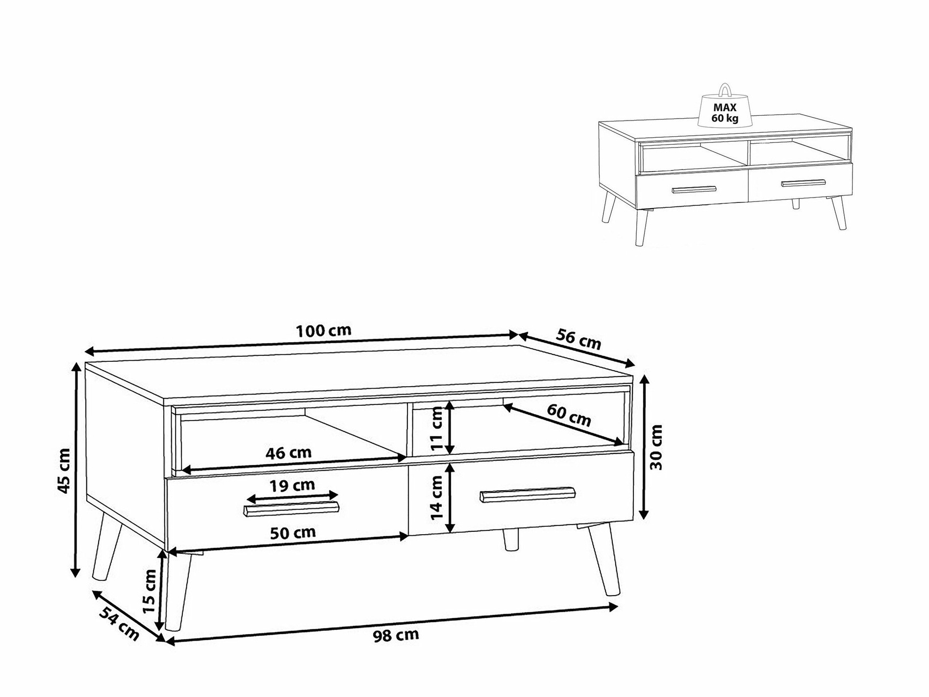 Žurnālu galdiņš Berwyn 2390