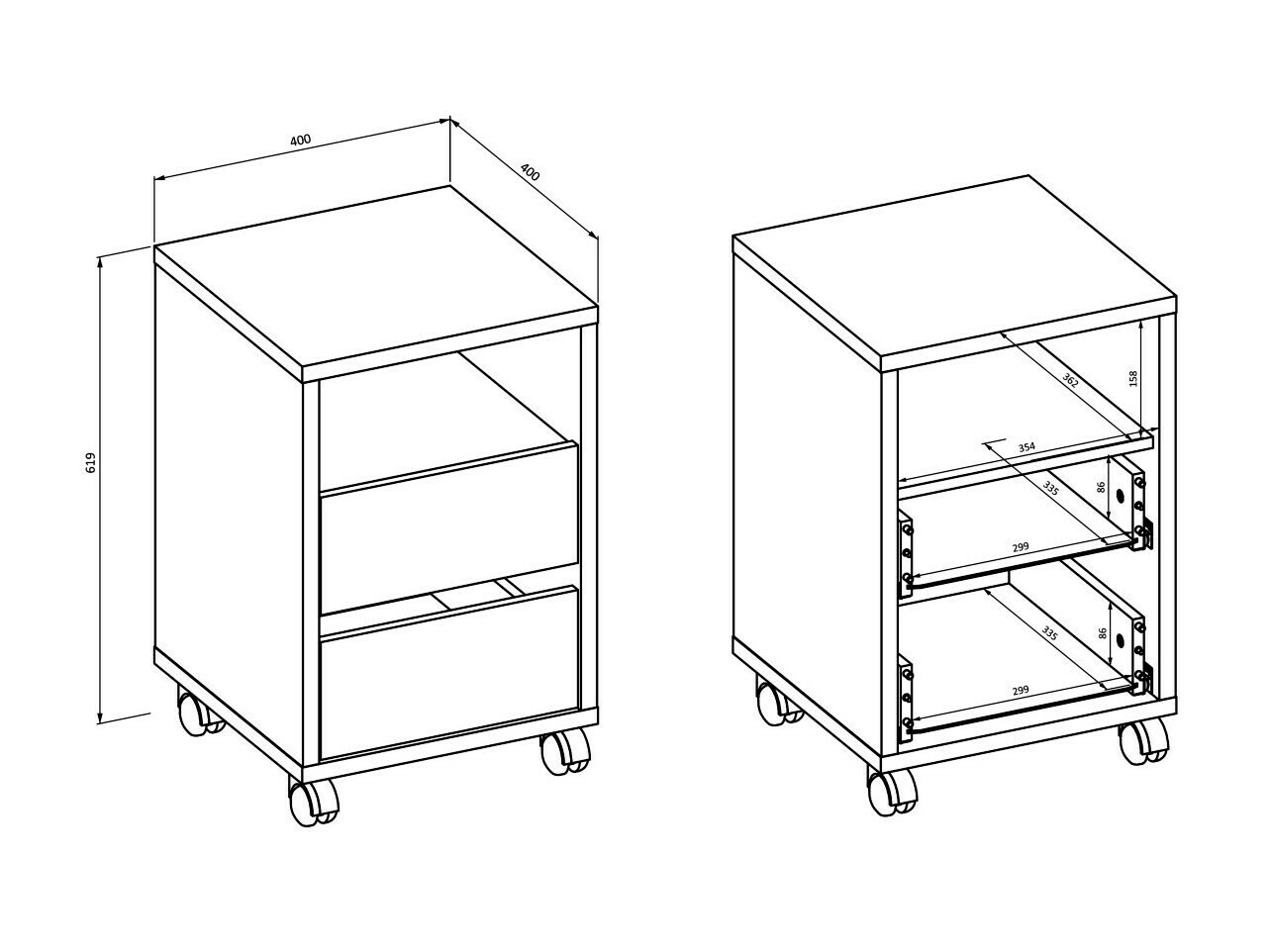 Atvilktņu bloks Austin 346 (Melns)