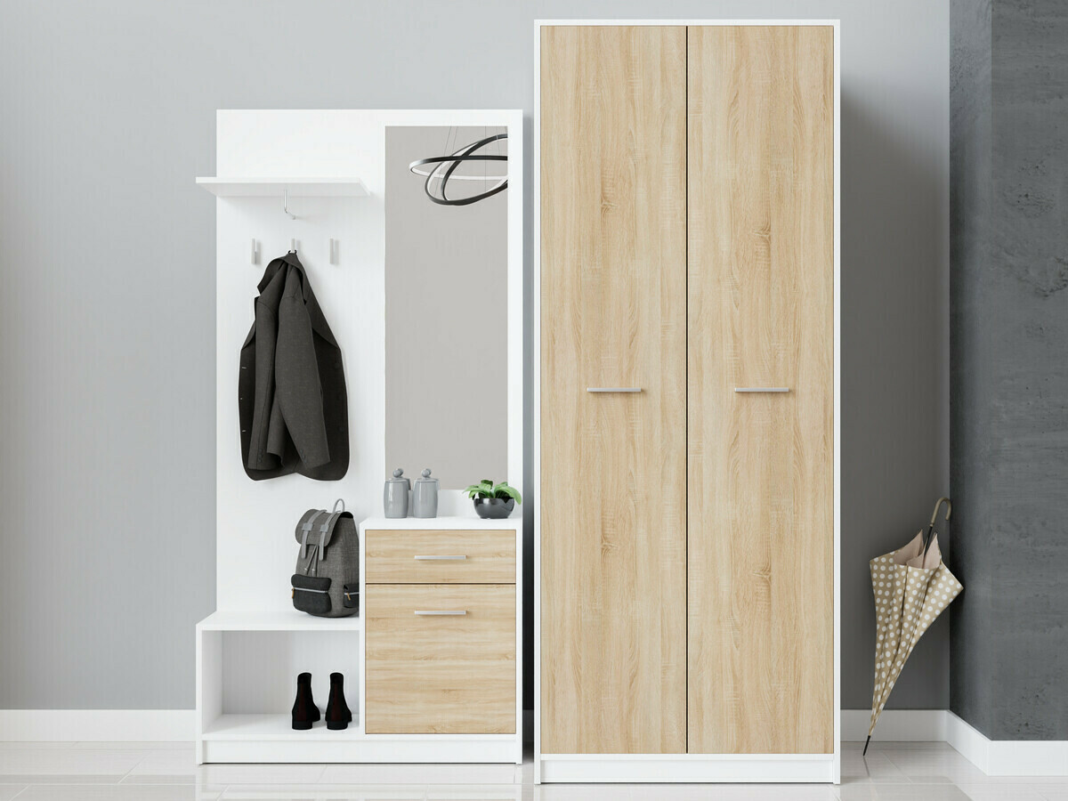 Priekšnama komplekts Novsore 146 (Balts + Sonomas ozols)