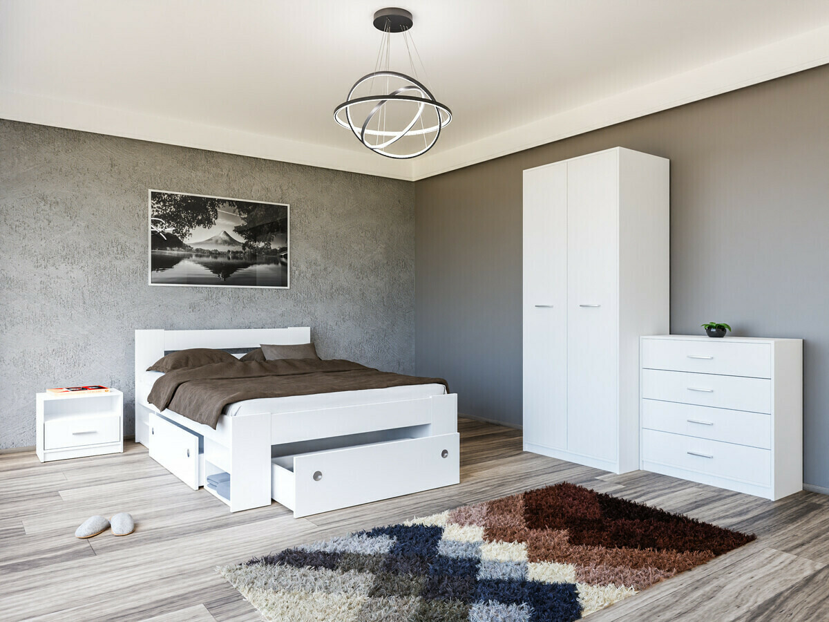 Guļamistabas komplekts Novsore 147 (Balts)