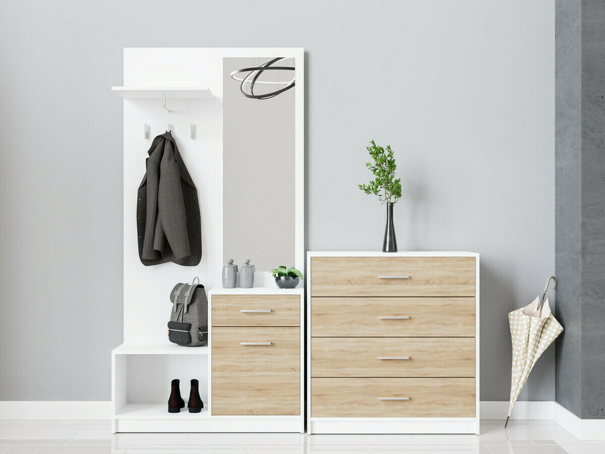 Priekšnama komplekts Novsore 148 (Balts + Sonomas ozols)