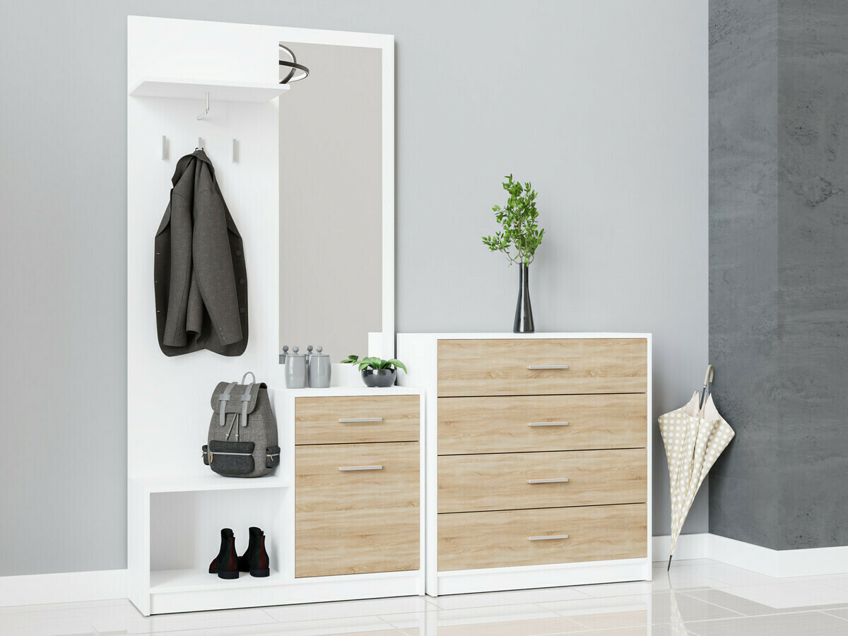 Прихожая Novsore 148 (Белый + Сонома Дуб)