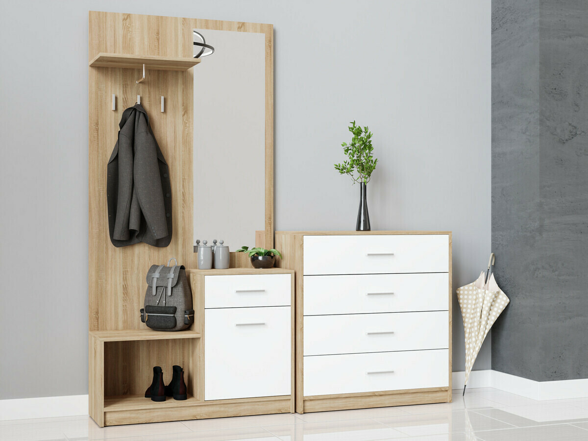 Прихожая Novsore 148 (Сонома Дуб + Белый)