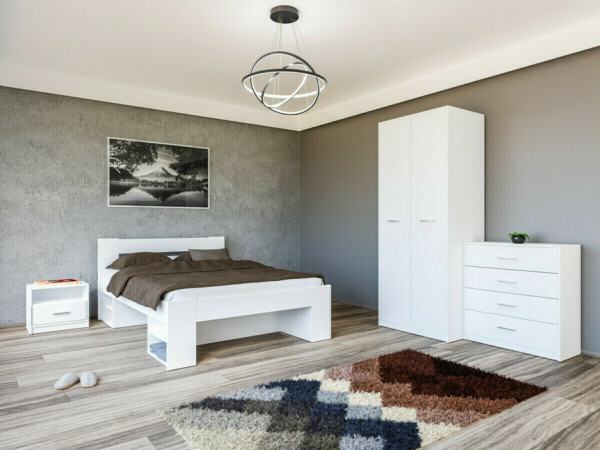 Guļamistabas komplekts Novsore 147 (Balts)