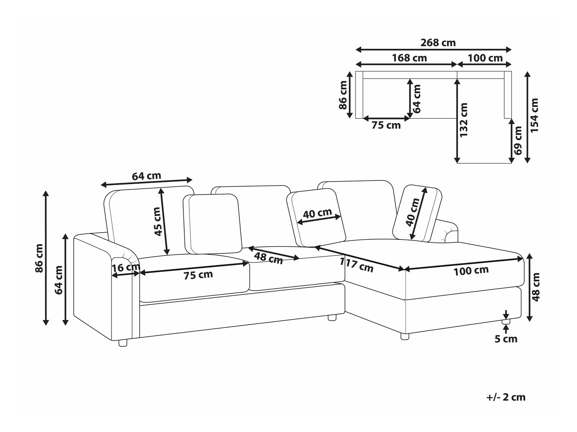 Stūra dīvāns Berwyn 2395 (Taupe)