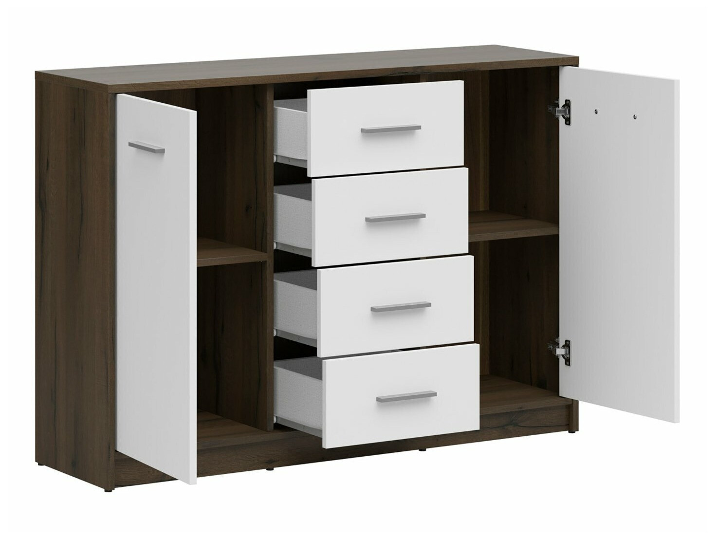 Kumode Novsore 118 (Tumšs ozols + Balts)