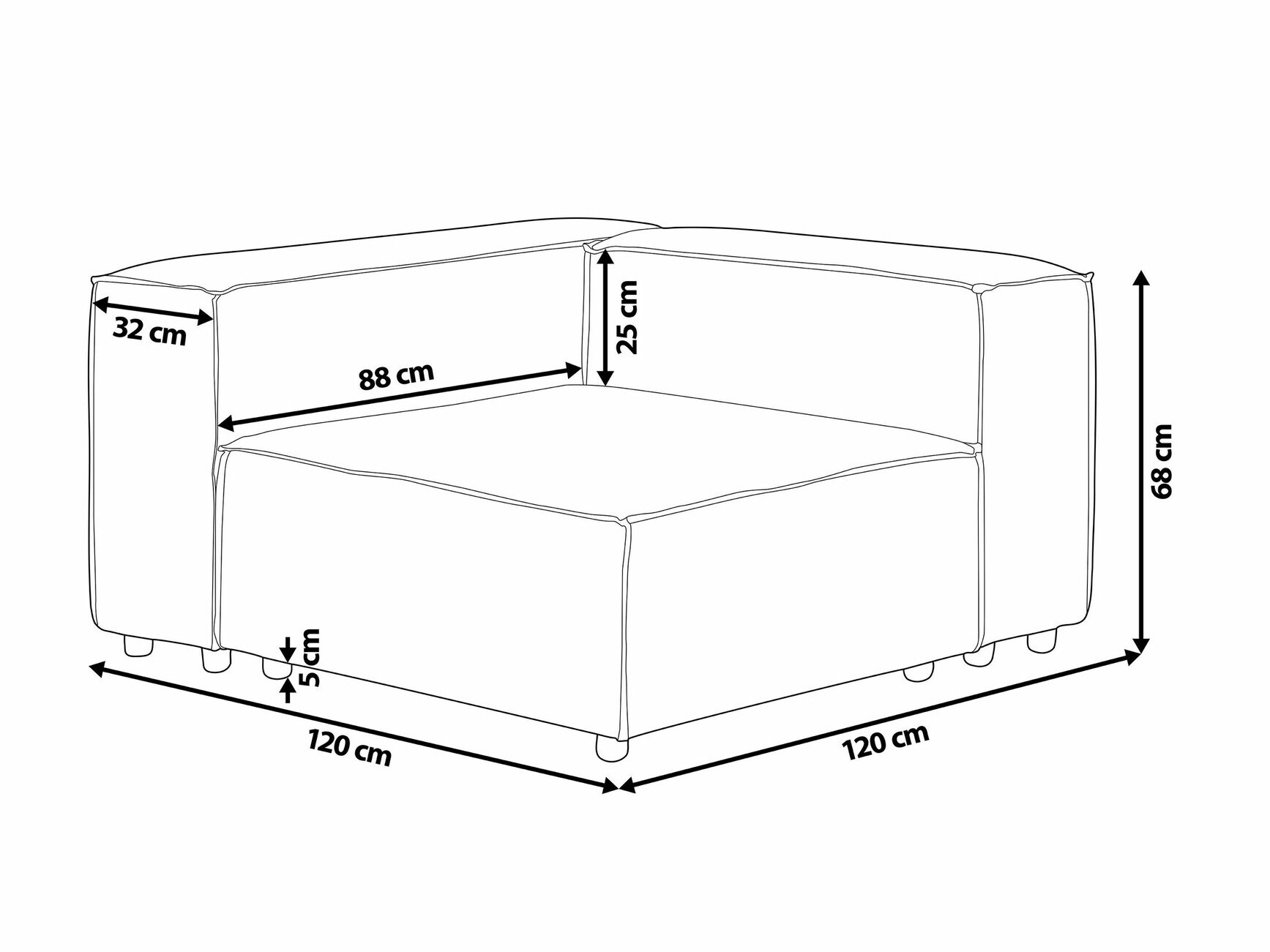 Moduļu krēsls Serophi 101 (Bēšs)