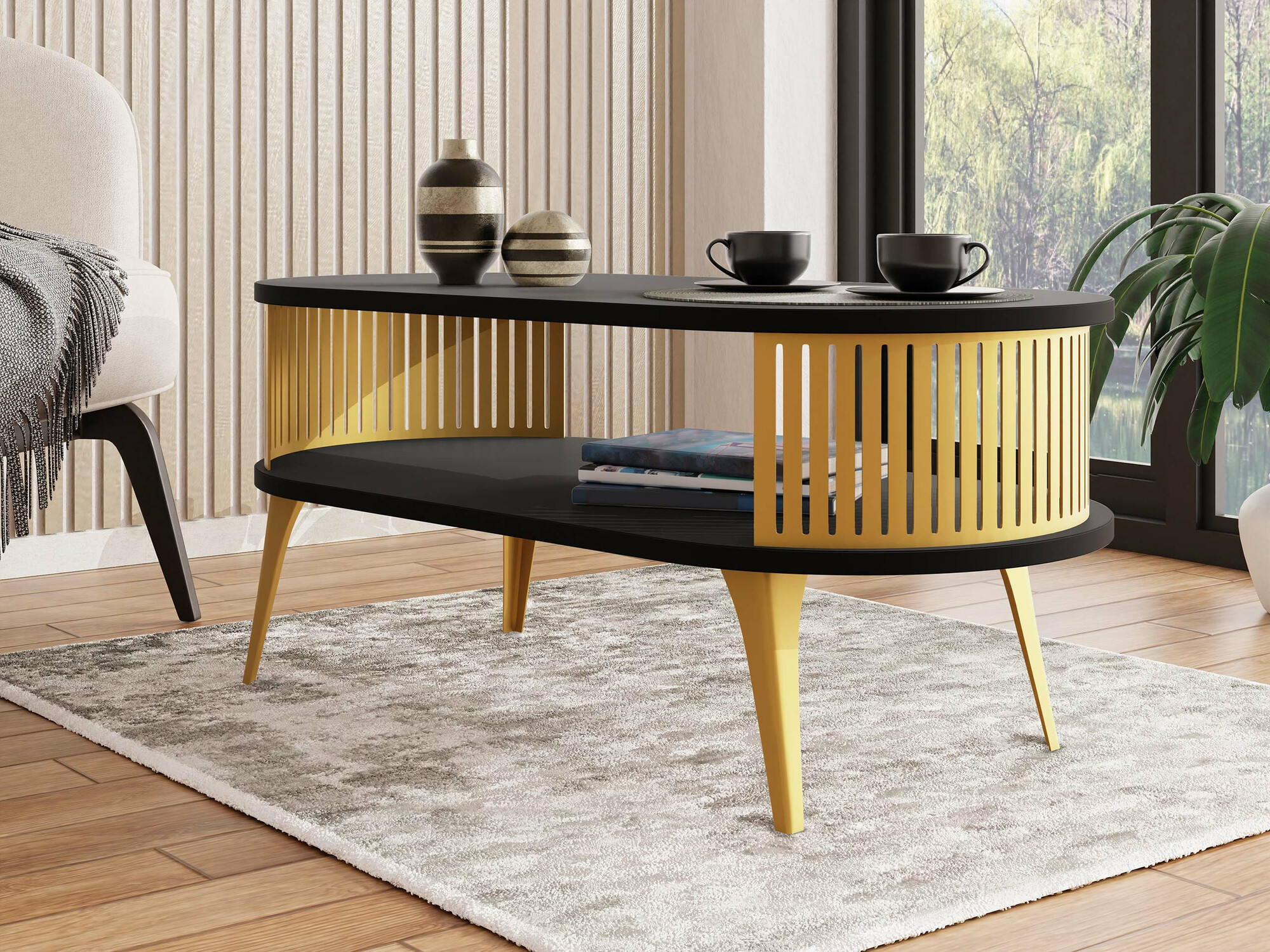 Журнальный столик Sordore 106 (Золотой + Чёрный)