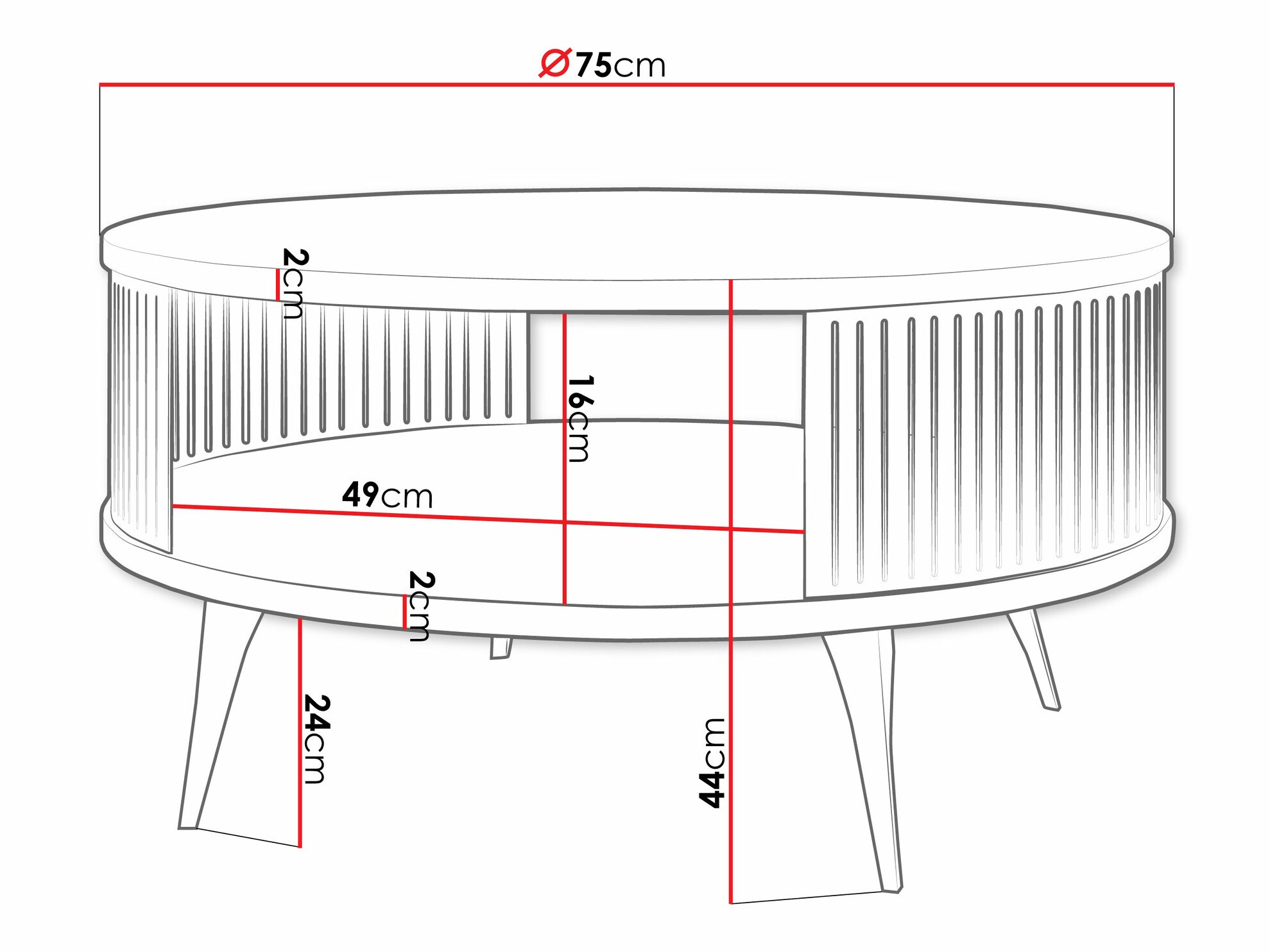 Žurnālu galdiņš Sordore 104 (Tumši rozā + Melns)