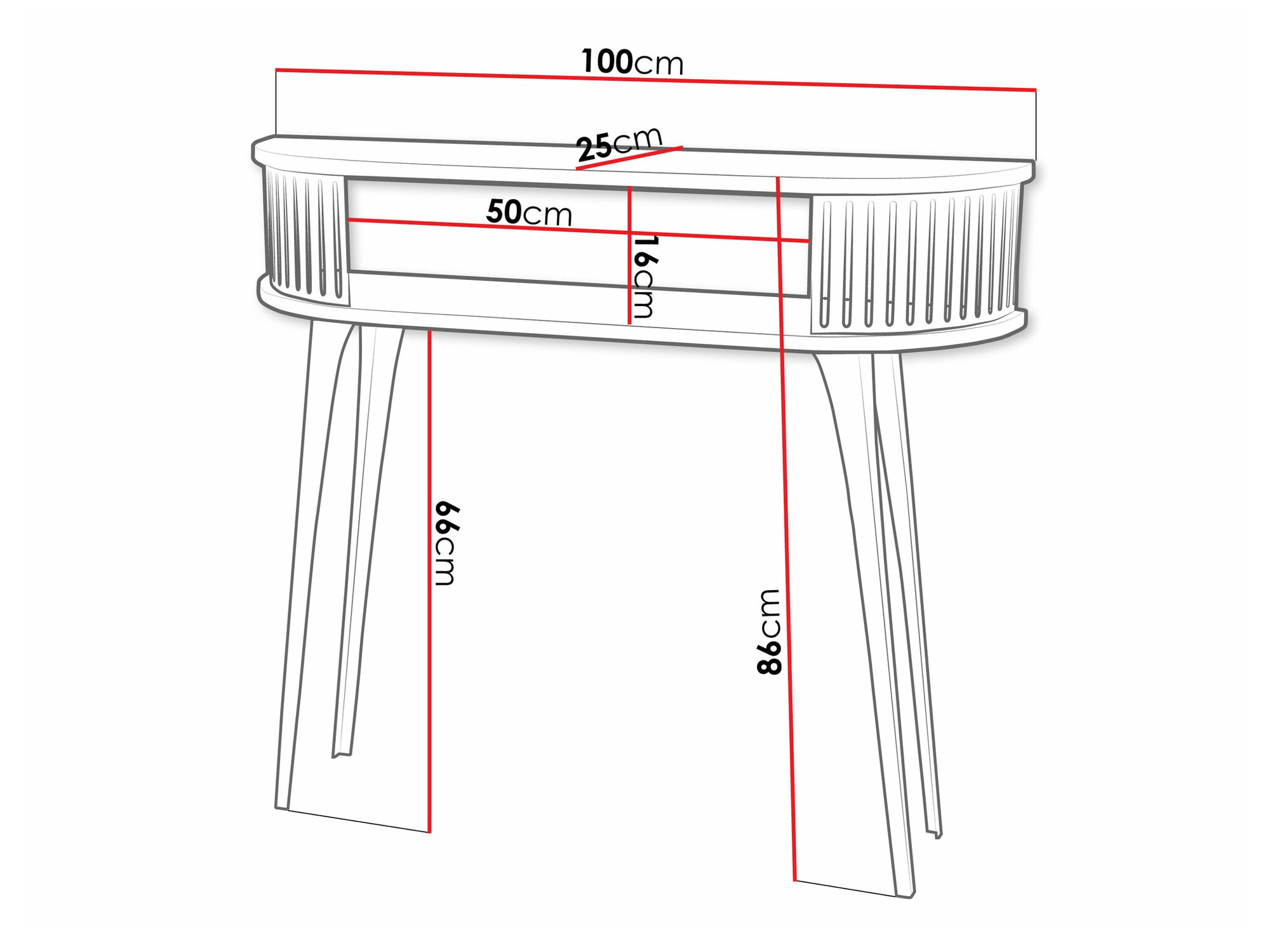 Konsole Sordore 113 (Tumši rozā + Melns)