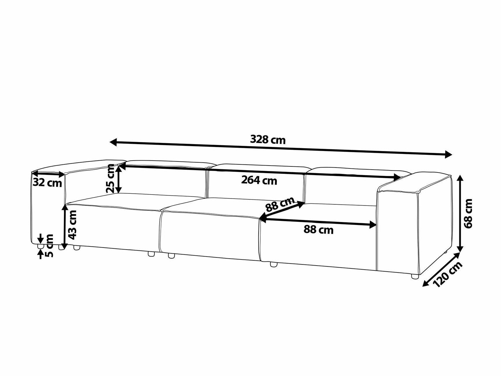 Moduļu dīvāns Serophi 104 (Bēšs)