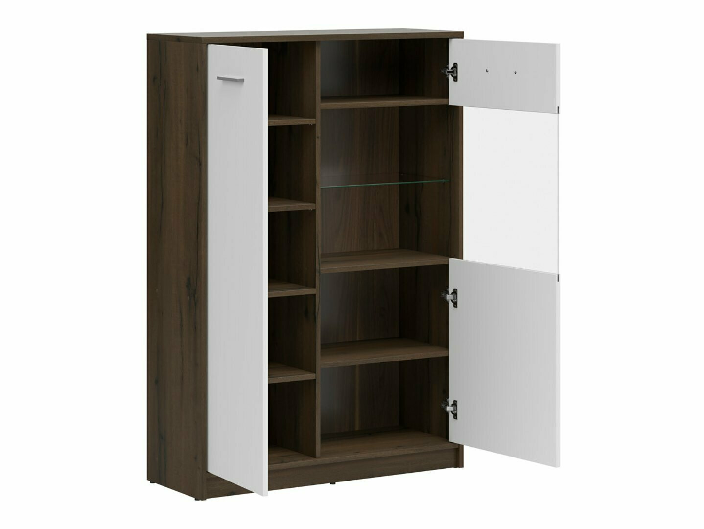 Стеллаж Novsore 138 (Темный дуб + Белый)
