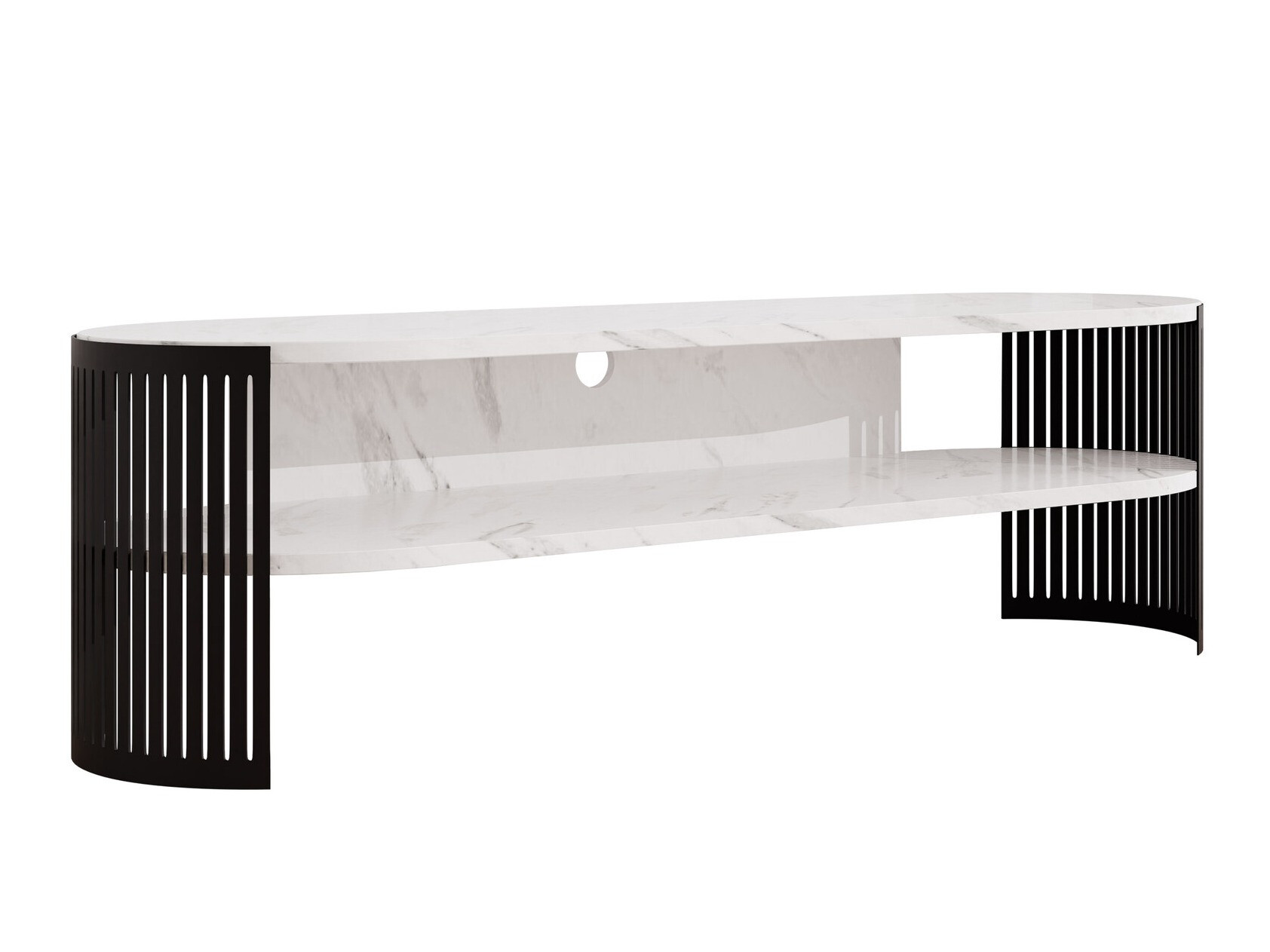 TV galds Civer (Melns + Balts marmors)