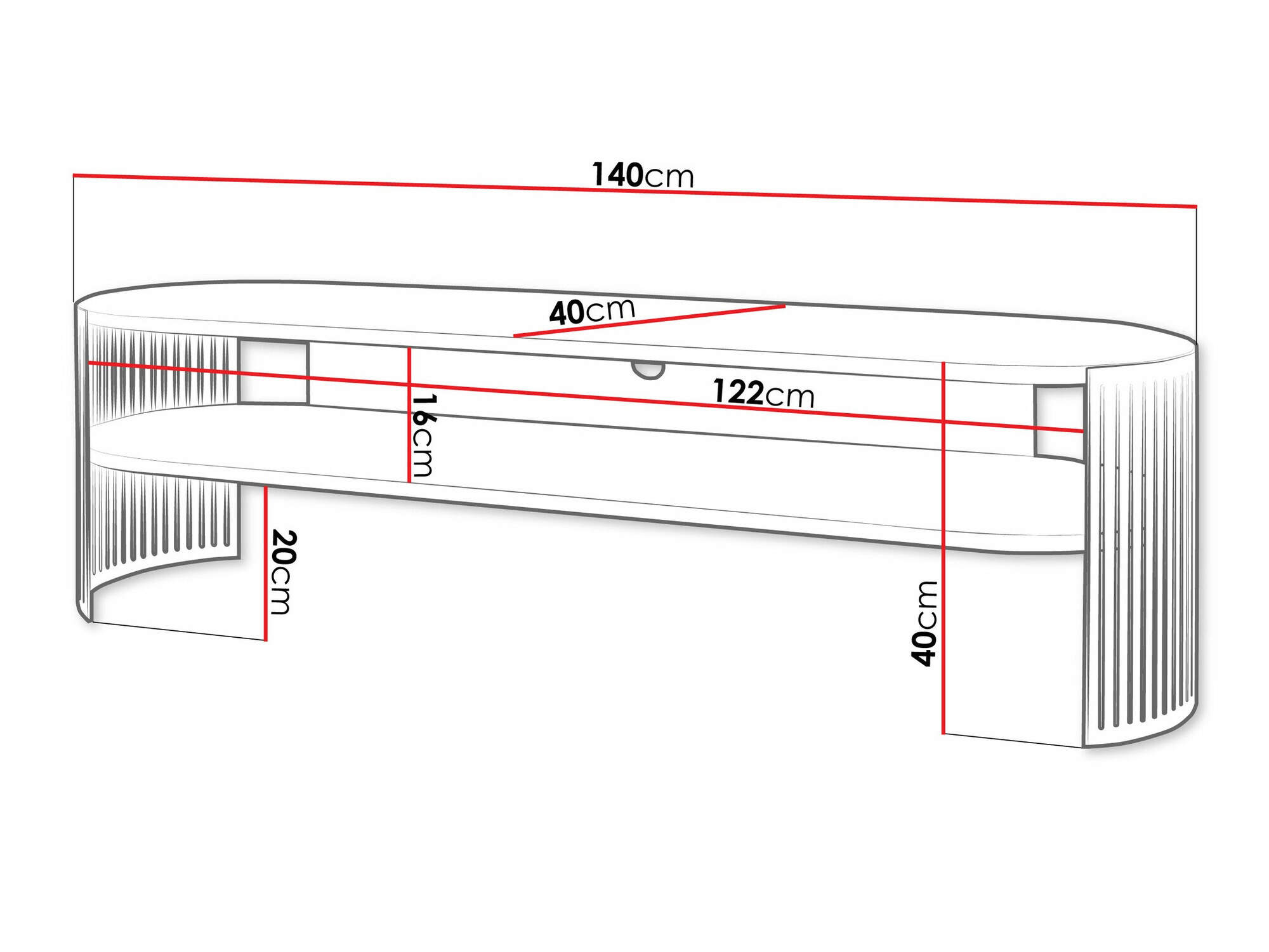 TV galds Civer (Melns + Balts)