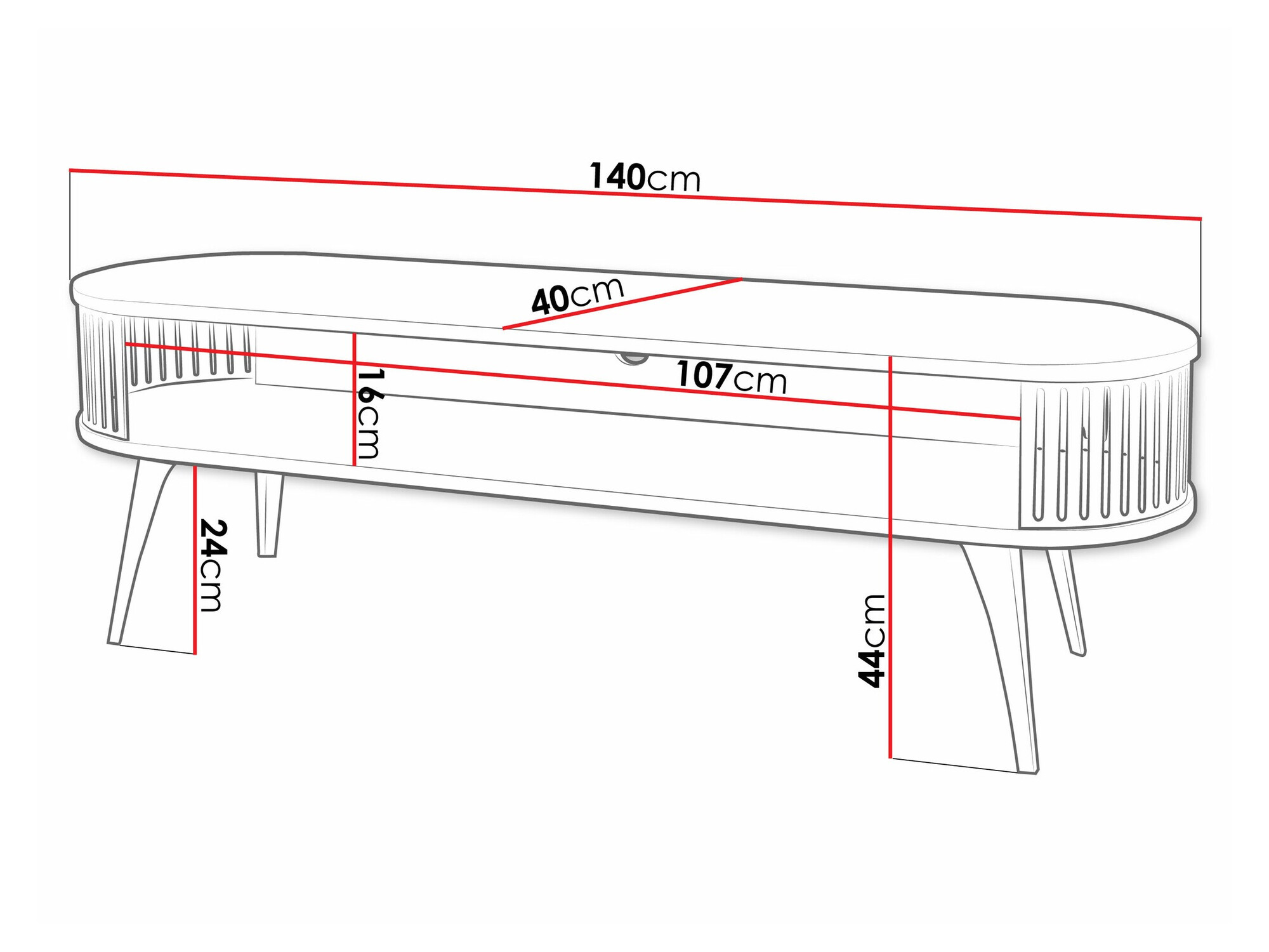 TV galds Sordore 109 (Zelta + Balts)