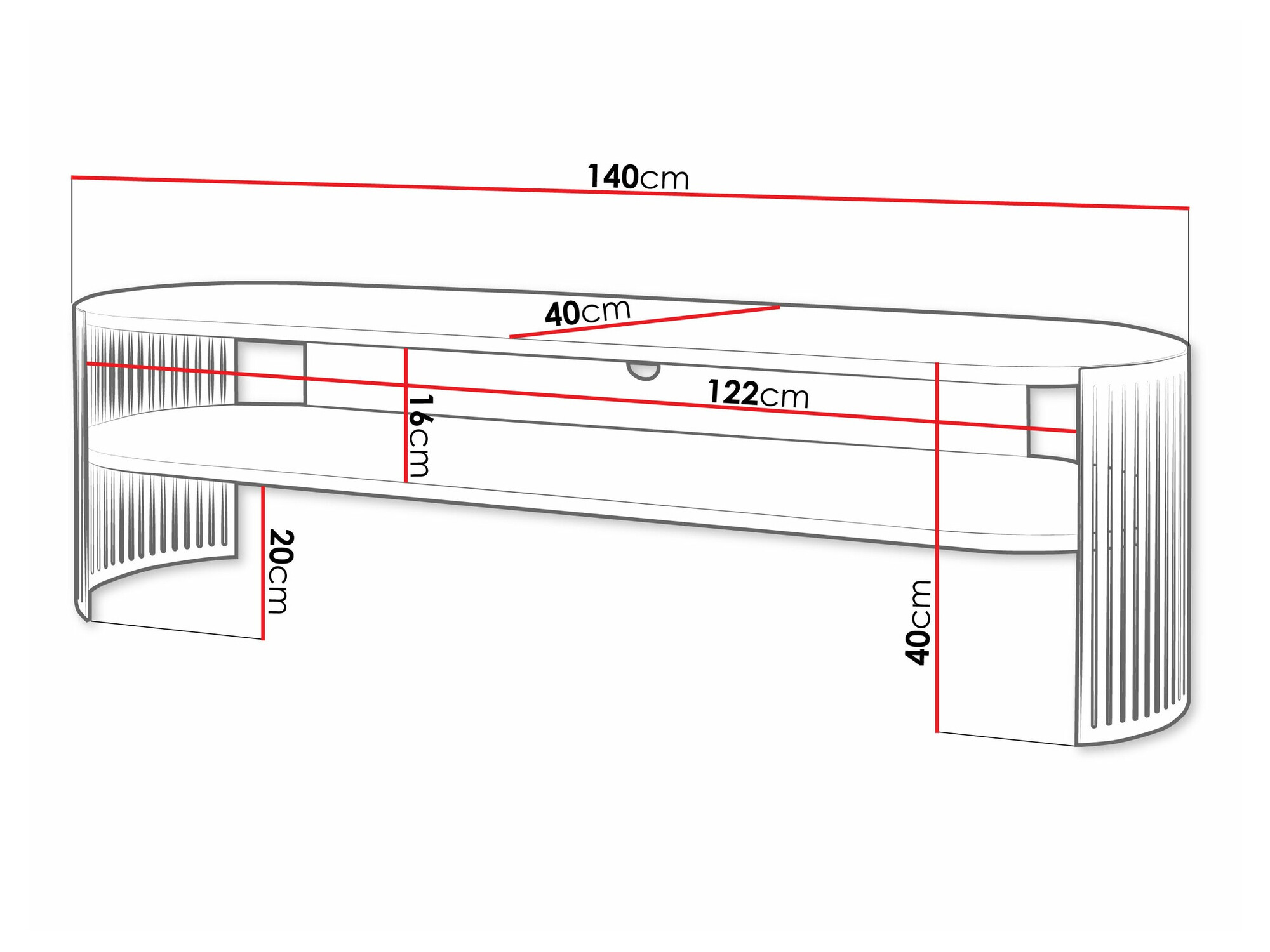 ТВ тумба Sordore 121 (Чёрный + Белый мрамор)