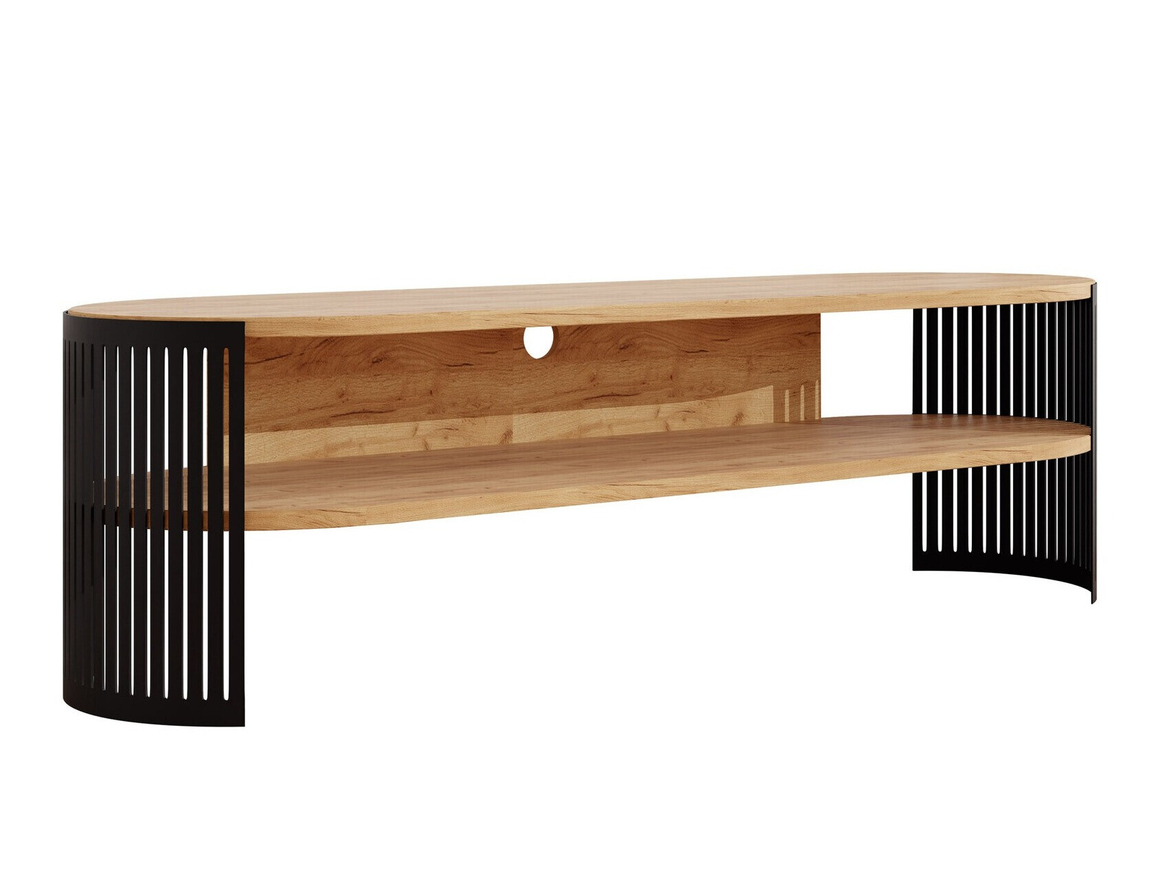 ТВ тумба Sordore 121 (Чёрный + Ремесло золотой дуб)