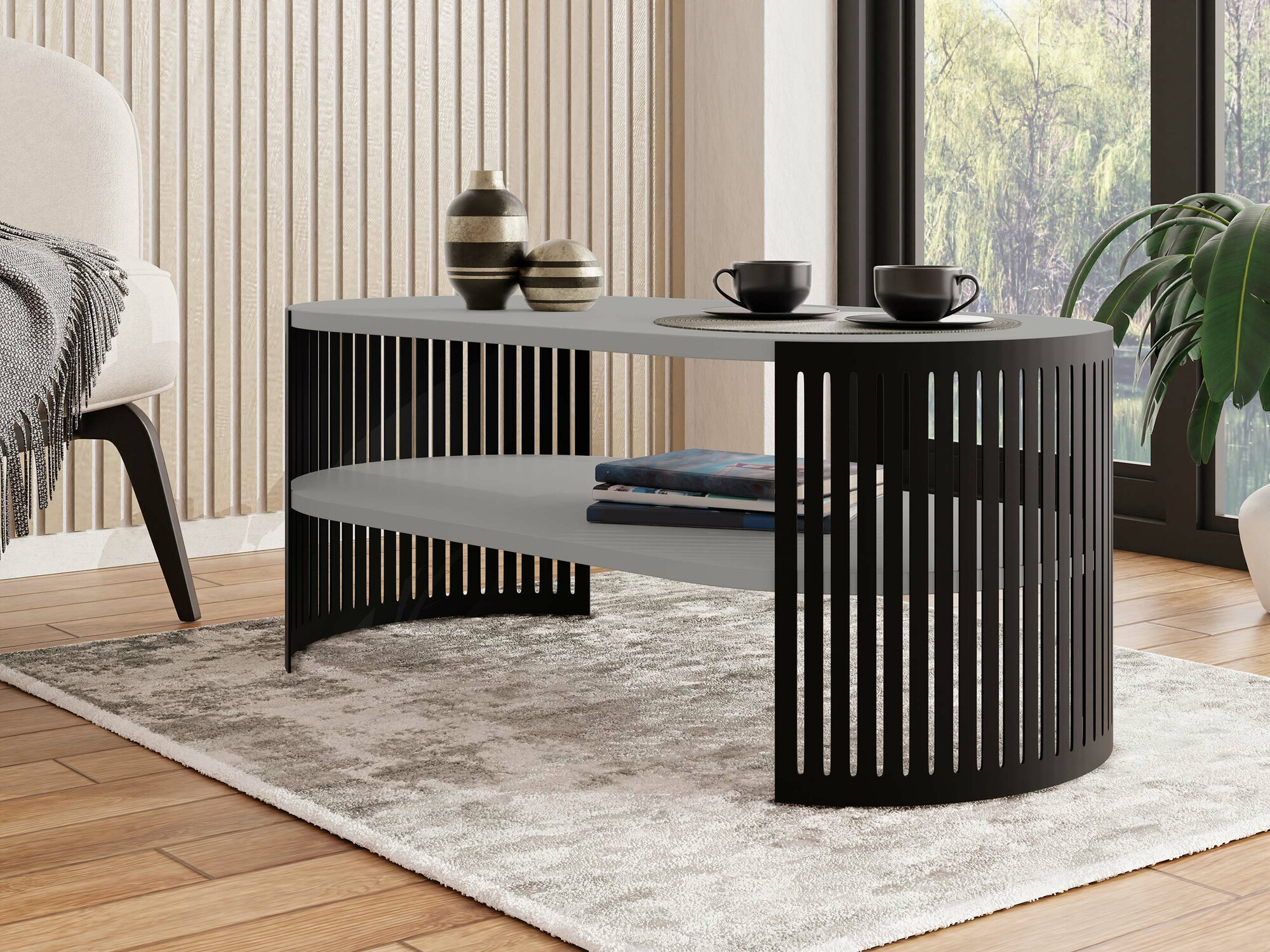 Журнальный столик Sordore 115 (Чёрный + Графит)