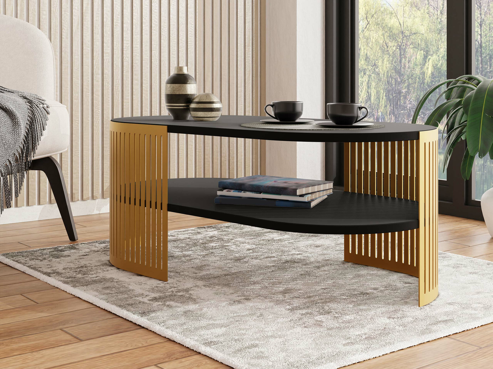 Журнальный столик Sordore 119 (Золотой + Чёрный)
