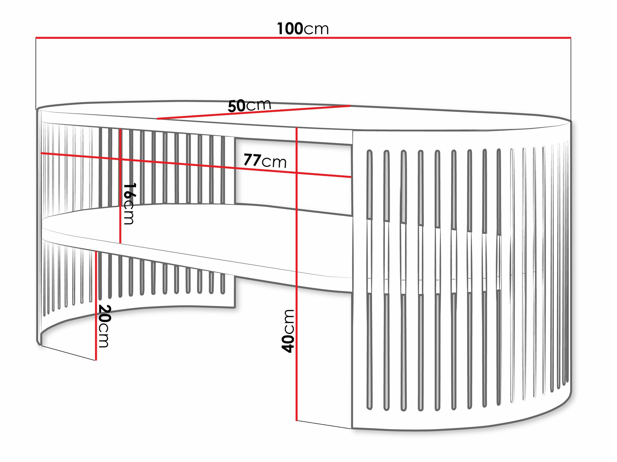Žurnālu galdiņš Civer IV (Zelta + Balts)