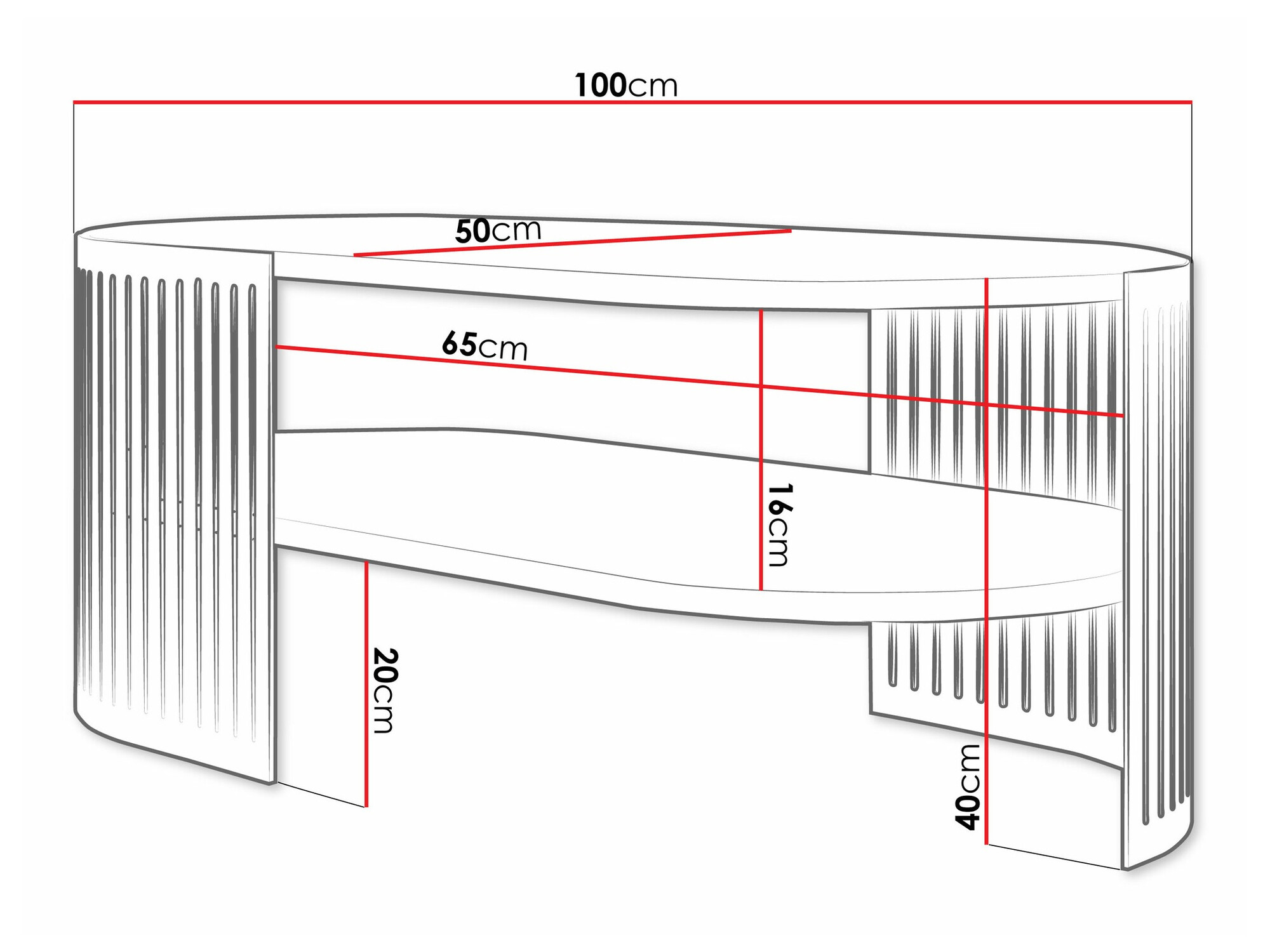 Žurnālu galdiņš Civer VI (Melns + Balts)