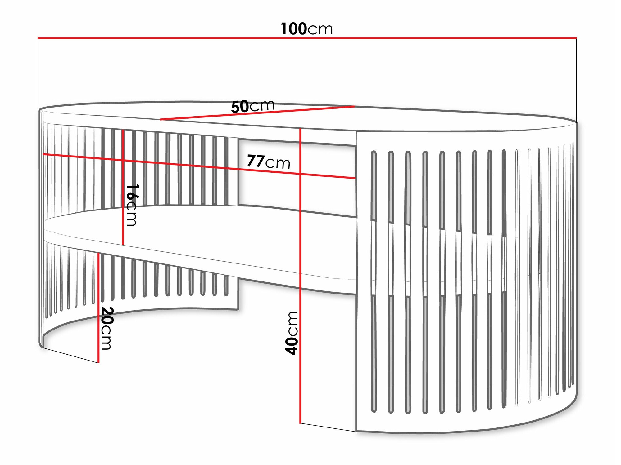 Žurnālu galdiņš Evanola 105 (Tumši rozā + Balts)