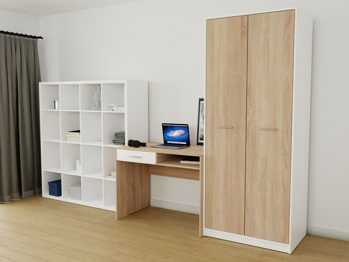 Mājas biroja komplekts Novsore 153 (Balts + Sonomas ozols)