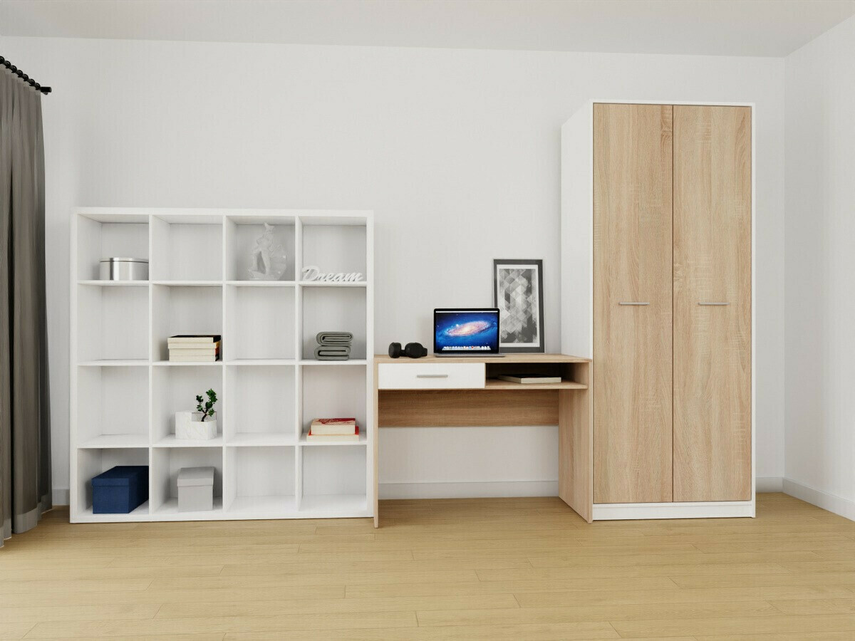 Mājas biroja komplekts Novsore 153 (Balts + Sonomas ozols)