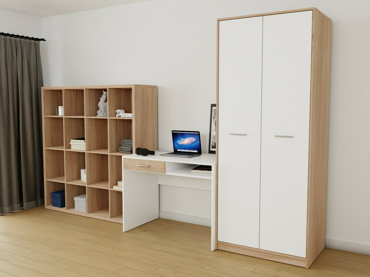 Mājas biroja komplekts Novsore 153 (Sonomas ozols + Balts)
