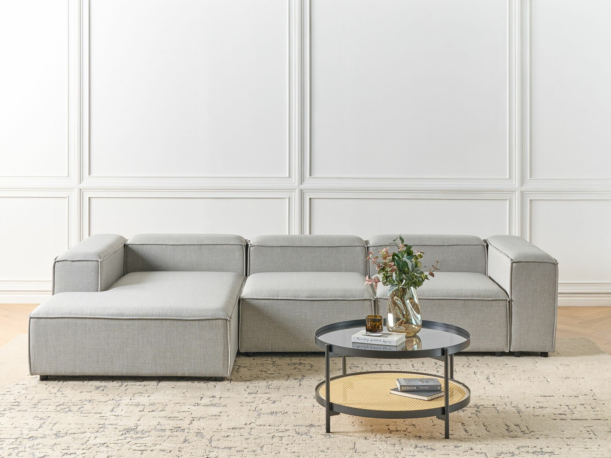 Moduļu stūra dīvāns Serophi 106 (Pelēks)