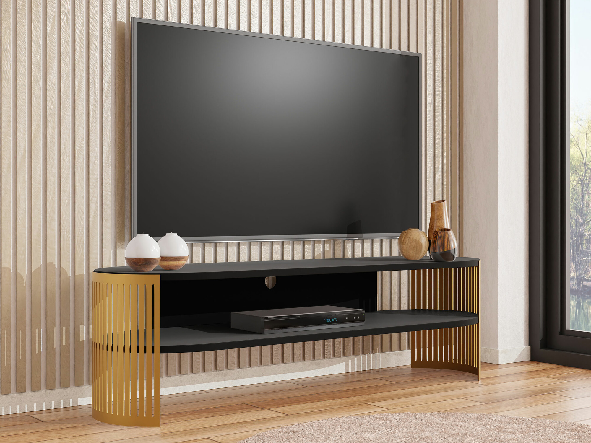 TV galds Civer I (Zelta + Melns)