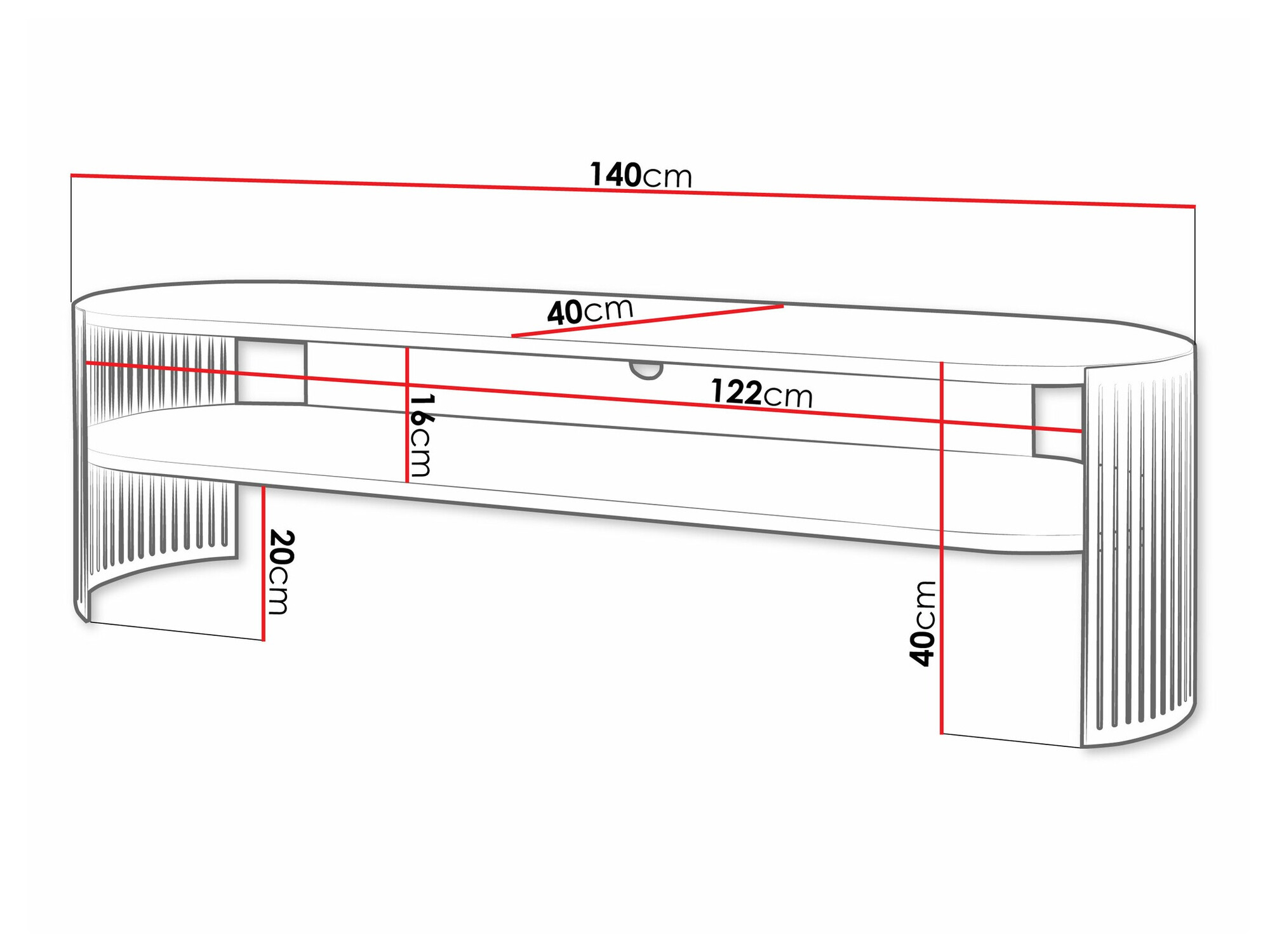 TV galds Evanola 110 (Zelta + Balts)
