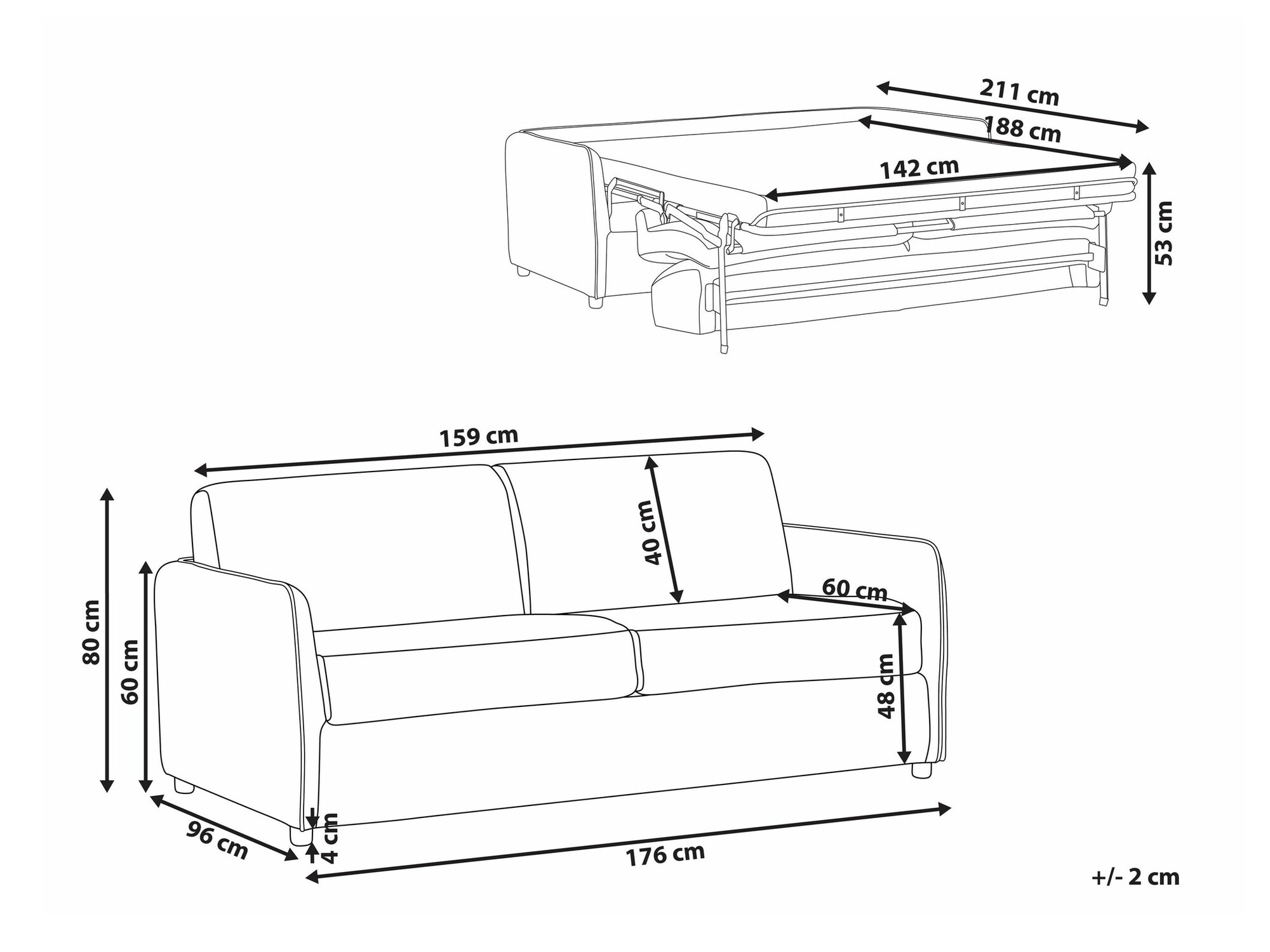 Dīvāns gulta Berwyn 2403 (Bēšs)