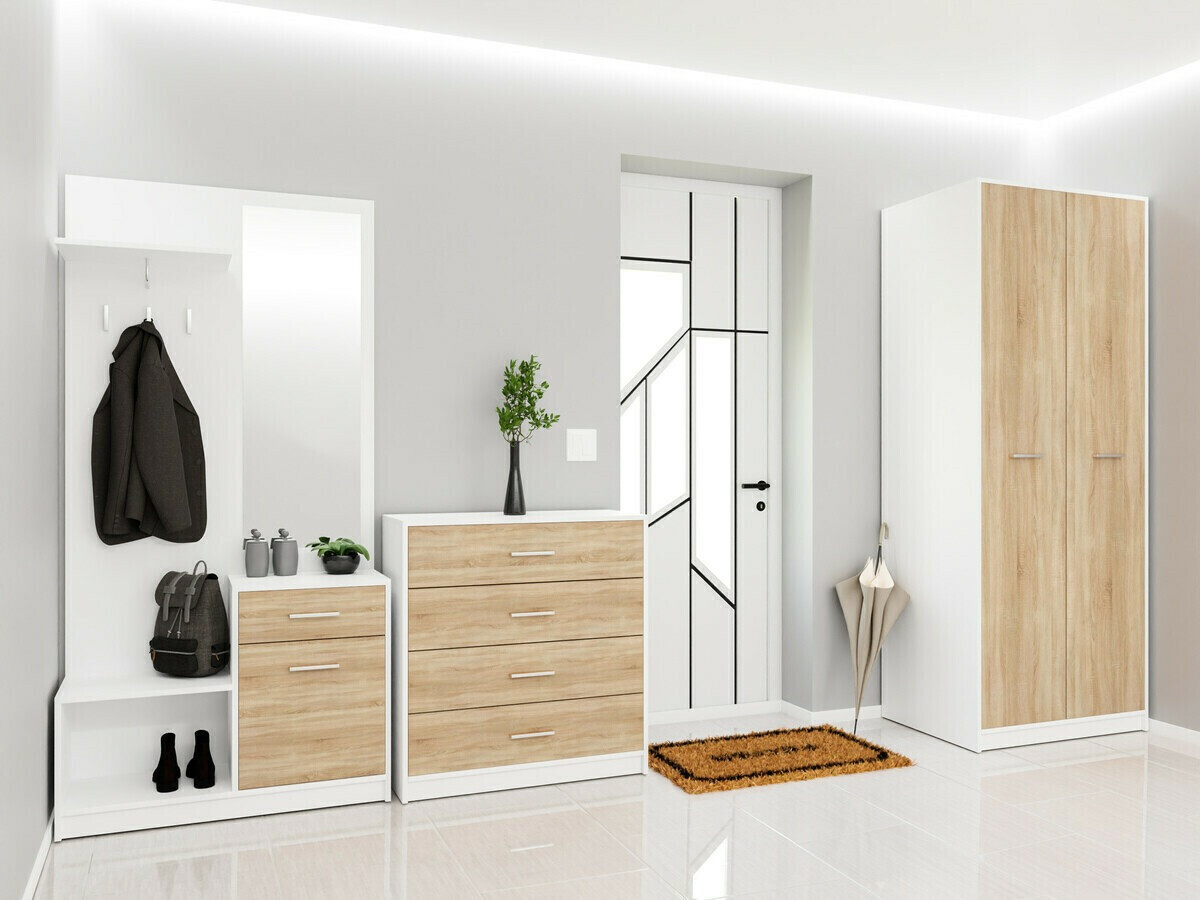 Priekšnama komplekts Novsore 154 (Balts + Sonomas ozols)