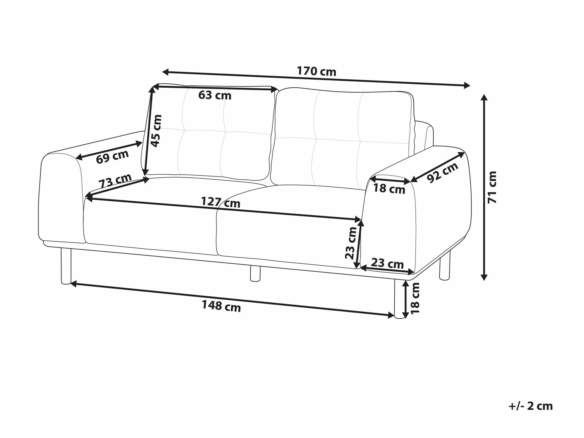 Dīvāns Berwyn 2412 (Pelēks)