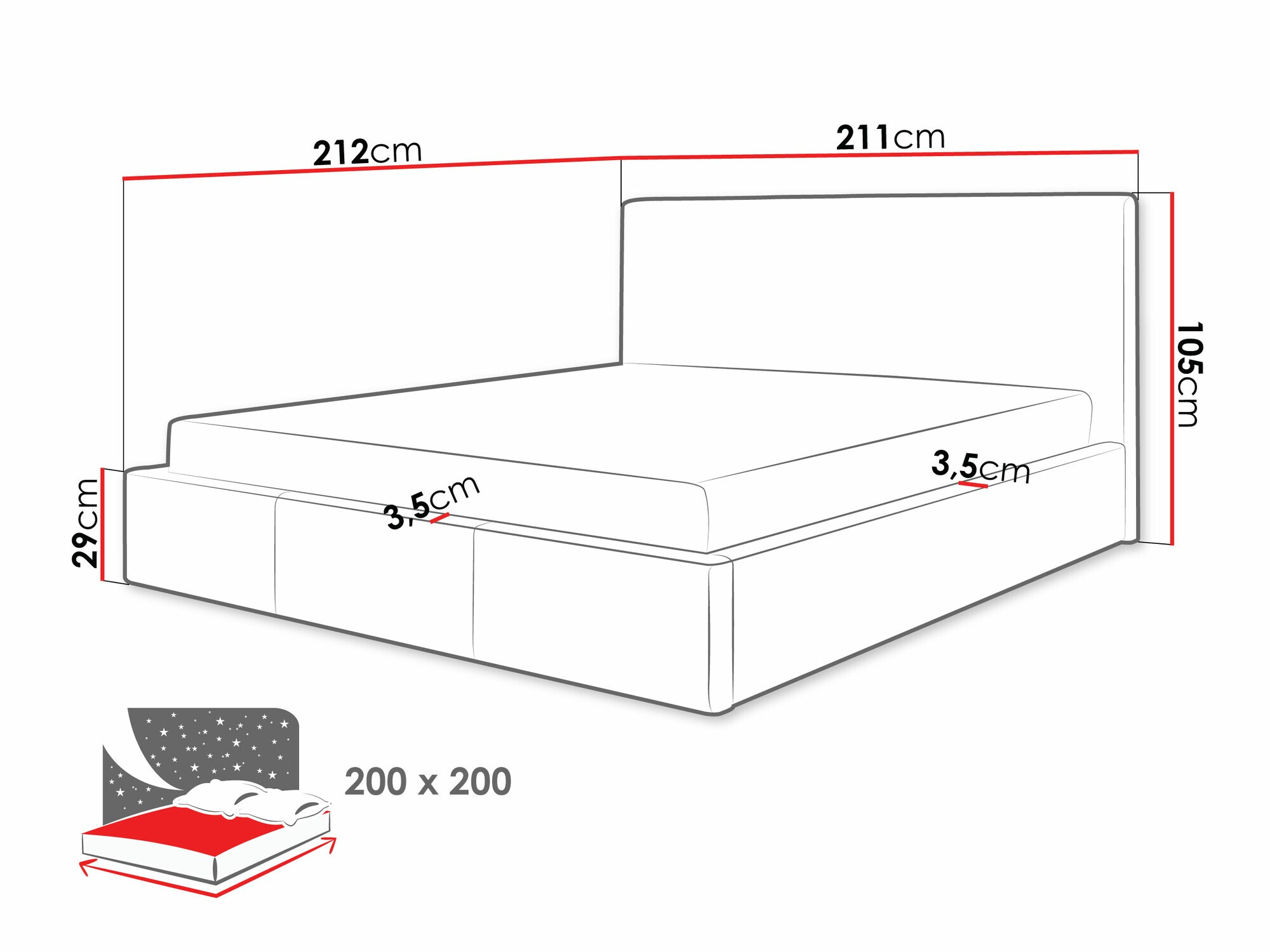 Кровать ComfiDream 125 (Bergamo 97)